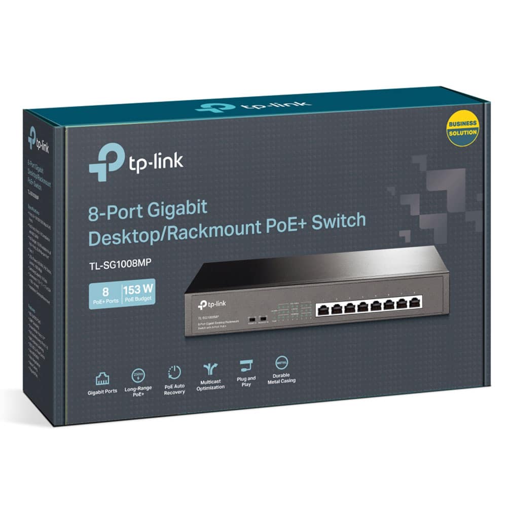 TP-Link TL-SG1008MP 8-Port Gigabit Desktop/Rackmount Switch with 8-Port PoE+